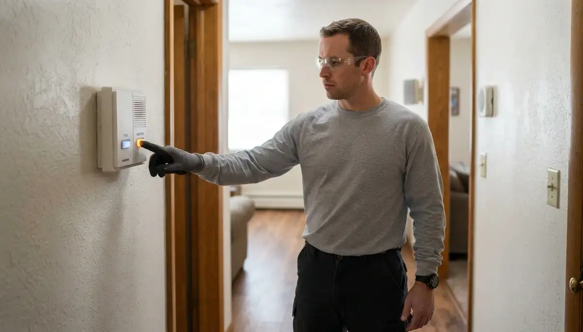 Ogden, UT electrician tests two-way audio at an intercom station during installation