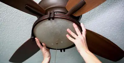 Ceiling fan repair and reinstallation on ceiling mount in Ogden, UT