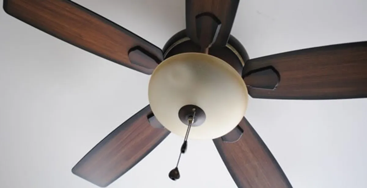 Fully installed ceiling fan with balanced blades and light fixture in Ogden, UT