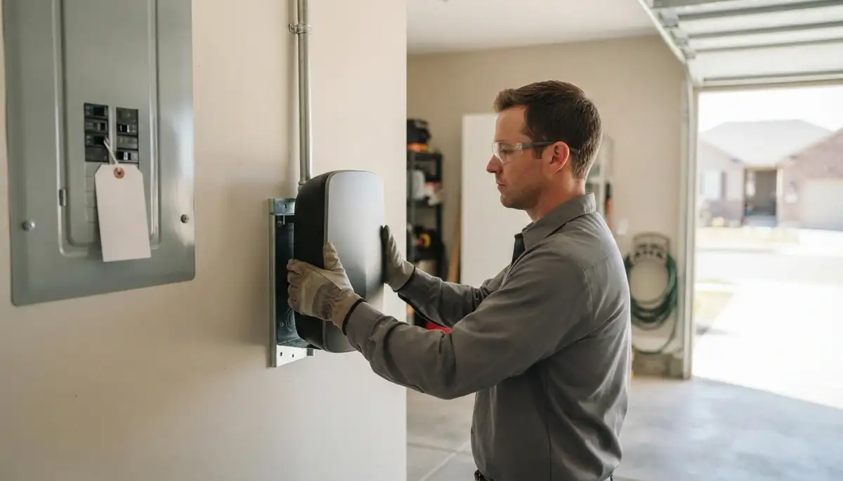 EV charger installation by a licensed electrician in Farmington, Utah домов