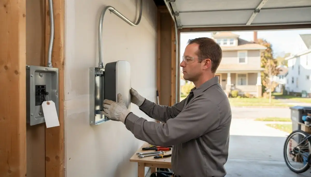 Electric vehicle charger installation with dedicated circuit in an Ogden, UT garage