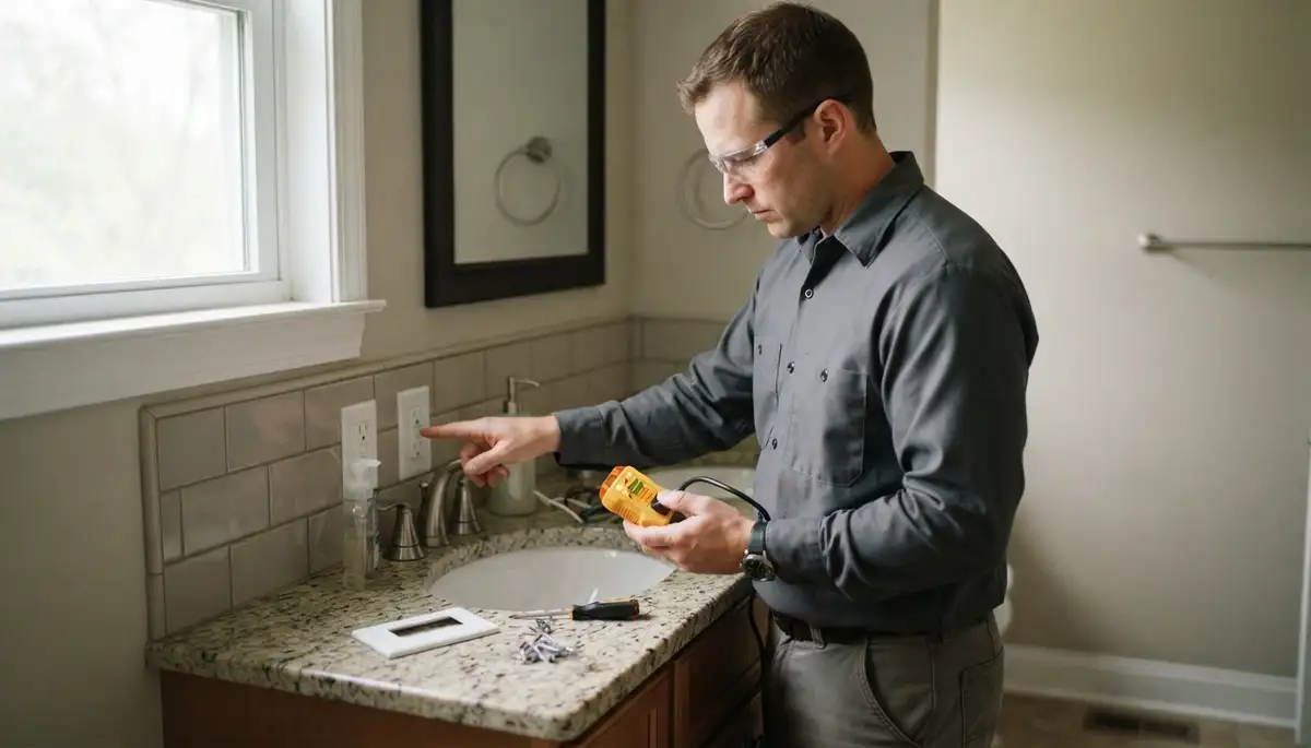GFCI receptacle protecting a kitchen sink in a Centerville, UT home by a professional electrician
