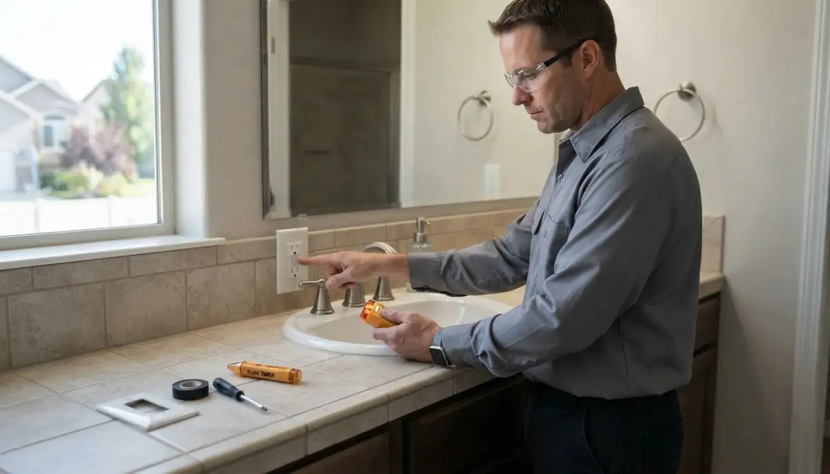 GFCI outlet installation protects wet-area bathrooms and kitchens in Hooper, UT homes