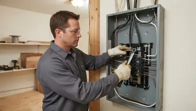 Electrician torques feeder conductors and bonds neutral and ground in an Ogden, UT load center