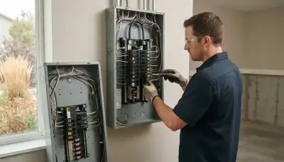 Electrician upgrading an older home's electrical panel in Ogden, UT