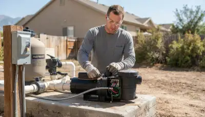 Electrician in Ogden, UT installs a pool pump and secures its bonding conductor for safe operation