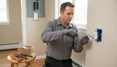 Electrician replacing a failed electrical outlet with secure screw terminals in an Ogden, UT home