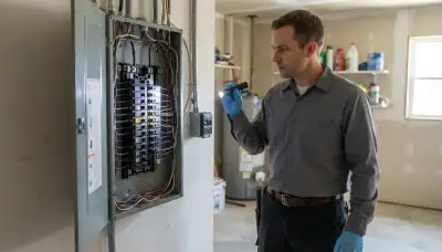 Electrician performing a whole-home electrical inspection in Willard, UT homes